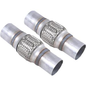 2PCS Exhaust Flex Pipe Stainless Steel Braid 2" x 4" w/Ends 8" Long