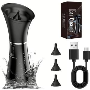 Ear Wax Removal Kit,Ear Cleaner, Electric Ear Cleaning Kit, 2in1 Water Tank, 4 Pressure Settings - Ear Irrigation Flushing System With Water Temperture Sensor,Ear Syringe Kit Tools for Ear Clean,Black