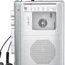 Cassette Player Recorder with Bluetooth Transmitter Walkman, Portable AM FM Cassette Player with Big Speaker, Stereo Earphone Jack, Support Microphone Recording, 2AA Battery or USB Power for Home