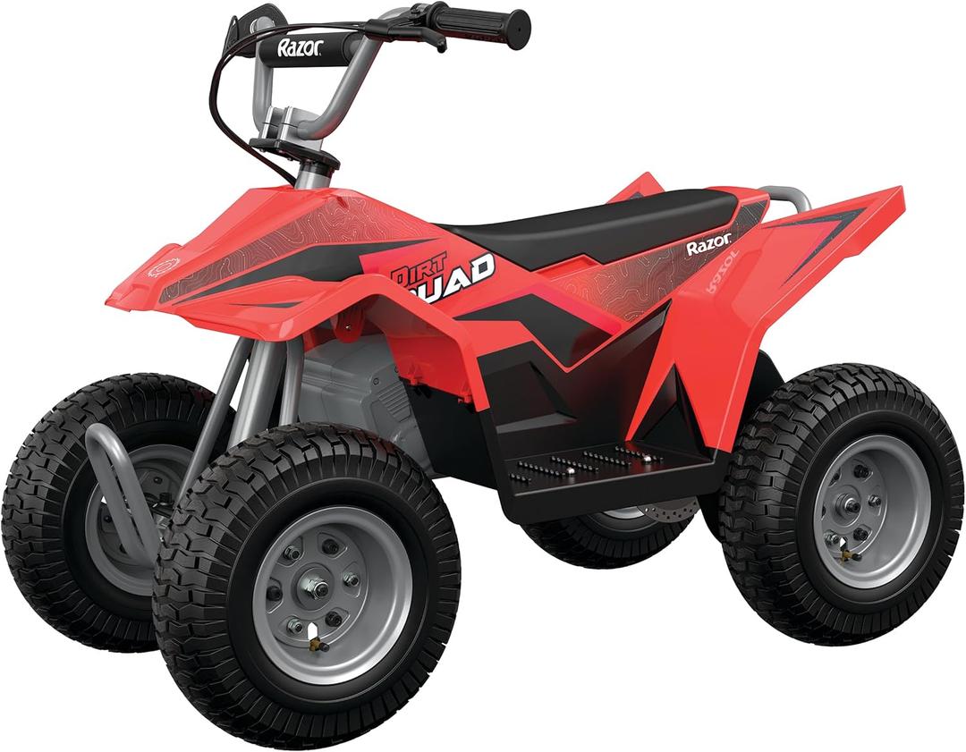 Razor Dirt Quad – 24V Electric 4-Wheeler Ride-On for Kids 8+, T wist-Grip Variable-Speed Acceleration Control, Up to 8 MPH, Forward/Reverse Drive Mode