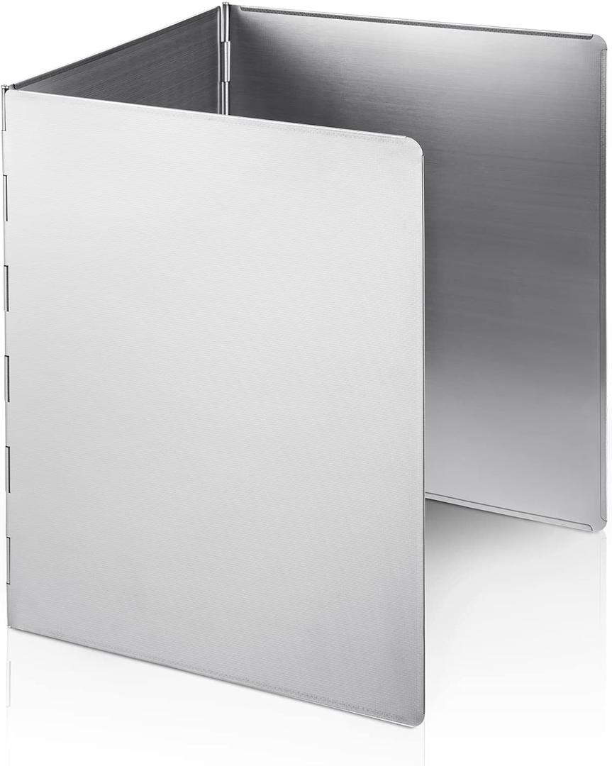 3 Sided Oil Splatter Guard, Upgrade Stainless Steel Anti Splatter Shield for Stove Top Cooktop, Yhuitek Foldable Grease Splatter Screen Oil Barrier, 11.7" x 14.7" (H)