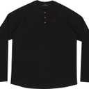 Year In Year Out Big and Tall Henley Shirts for Men Cotton Long Sleeve T Shirts for Men from 2XL(T) to 6XL(T) (Black, XXXL)