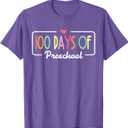 100th Day Of School Preschool Teacher Students 100 Days T-Shirt, L
