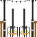 NUERPO String Light Poles,Metal Poles for Hanging Outdoor Light Strings,2 Pack 10 FT Light Poles Stand for Outside Garden,Patio,Wedding,Backyard,Deck,Party