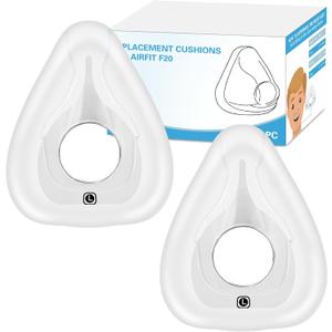 2 Packs Replacement Cushion for ResMed Airfit F20, Compatiable with Orignal Airfit F20 Frame & Elbow,Replacement Full Face CPAP Mask Cushion, Soft & Durable, Cover Nose and Mouth, Large