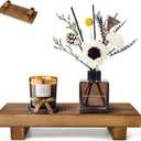 Wood Riser Soap Stand, Wooden Tray for Bathroom Counter, Kitchen Sink Stand for Soap, Pedestal Stand for Table Display, Home Decor, Footed Tray(8.66x3.54 Inch) (Brown)