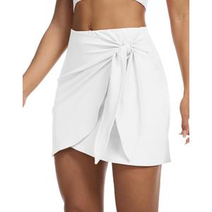 M MOTEEPI Skorts for Women Dressy Casual Tennis Golf Skirts with Pockets Shorts Tummy Control Atheltic Pickleball Skort (XX-Large, White)