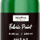 Nicpro Green Fabric Paint, 8.45 oz (250 ml) Fabric Paint for Clothes Permanent, Clothing Paint for DIY T-shirts Jeans Crafts, Refresh Furniture Upholstery