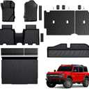 Mabett V2 Full Floor Mat Set for Ford Bronco 2021-2025 4-Door, All-Weather TPE Mat Kit with Door Sill, Seat Back & Trunk Protection, Non-Slip