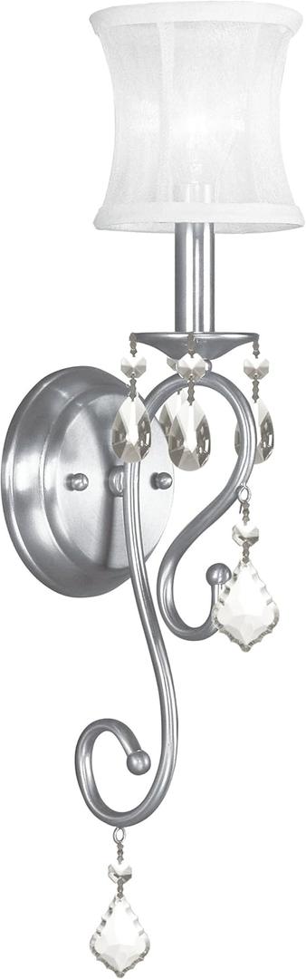 Livex Lighting 6301-91 Newcastle Brushed Nickel Wall Sconce , White