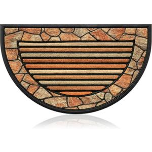 Extra Durable, Superior Absorption, Front Door Mat for Outdoor & Indoor - Welcome Mat for Entryway, Entrance, Patio, Porch - Waterproof, Non-Slip Backing, Coarse Fibers (Semicircle Mosaico,18x30)