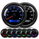 RPM Tachometer Gauge for Car 0-8000 RPM 3-3/8" 85mm Waterproof RPM Gauge 12V/24V Tach Meter for Gasoline, Diesel & Outboard Engine 1-10 Cylinder (Black)