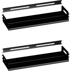 Adjustable Shelf Kit for Bookcases, 2-Set of Extra Adjustable Shelves, Replacement & Expansion Shelving for Metal Bookcase (Black-2)