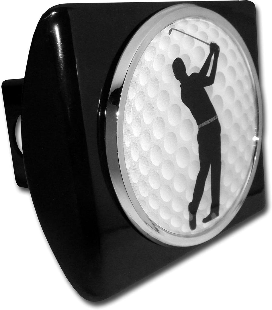 Elektroplate Golf Ball All Metal Black Sports Hitch Cover for Trucks and SUVs | Fits Standard 2" Trailer Hitch Receivers | Premium Weatherproof