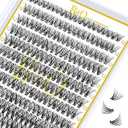 Lash Clusters 40D-0.07D-12 B&Q LASH Individual Lashes 280 Clusters False Eyelash 10D 20D 30D 40D Lash Clusters Extensions Individual Lashes Cluster DIY Eyelash Extensions at Home (40D-0.07D, 12MM)