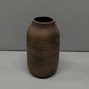 Briful Tall Rustic Ceramic Vase 9.6  Vintage Distressed Pottery Flower Vase with Antique White-Wash Finish  Farmhouse Table Decor & Shelf Accent (Not Waterproof), Brown