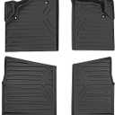 KEMIMOTO Floor Mats 4pcs Compatible with 2016-2026 Can-Am Defender MAX HD 7/8/9/10 Anti-Slip All-Weather Protection TPE Rubber Floor Liners for Front and Rear Seats(Without Corner Cut)