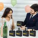 EQOREIIN 30 Pack 5 Senses Gift Bags for Him Her,5.5x 2.5x4.7 Inch Sight Smell Touch Taste Sound Small Gift Bags with Handle for Men Birthday, Anniversary, Mother's Day, Valentine's Day(Black Gold)