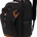 SwissGear Tool Bag Backpack, Fits Up to 17-Inch Laptop, Work Pack PRO, Black/Brown Canvas