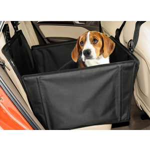 Wuglo Extra Stable Dog Car Seat - Reinforced for Medium-Sized Dogs With 4 Fastening Straps - Robust and Waterproof Pet Seat for the Back of the Car (M Size, Black) (PS-2-M)