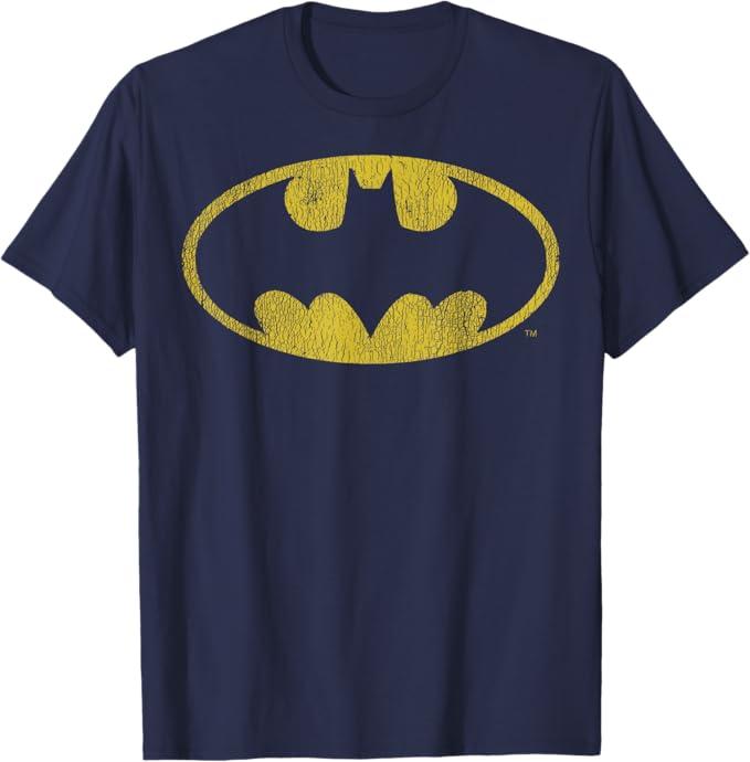 Batman Distressed Classic Logo Short Sleeve T-Shirt, XXL