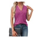 Agnes Urban Womens V Neck Tank Tops Dressy Summer Sleeveless Shirts Casual Loose Tunic Tops Blouses T Shirts Reddish Purple-L