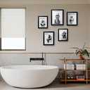 Home Art Framed Bathroom Decoration Wearing Glasses Toilet Paper Hat Crocodile Decoration Interesting Black And White Animal Canvas Print Painting (10"L x 8"W)