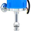MAS Complete HEI Distributor 65K Coil 7500 RPM Compatible with Small Block Ford SBF 5.8 L 351W Windsor 8 Cylinder One Wire Installation Blue Cap