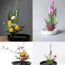 4PCS Stainless Floral Frogs Ikebana Stem Holder, Flower Frog Vase Fixed Pin Holder, Janpanese Round Floral Frogs Kenzans with Rubber Base for Flower Arrangement Gold (0.91''/1.34''/1.57''/1.81'')