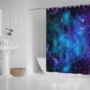 Galaxy Starry Sky Shower Curtain for Bathroom Fantasy Outer Space Universe Nebula Planet Home Decorations Sets with 12 Hooks Waterproof Polyester 72" x 72"