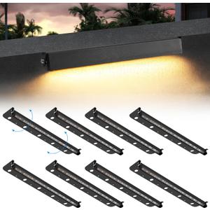 8-Packs 5W 12 Inch LED Hardscape Paver Lighting,12V AC/DC Low Voltage Retaining Wall Lights,LED Landscape Lighting,2700K Soft White Outdoor Step Light,50,000 Hours Lifespan-Black