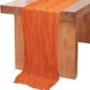 MODFUNS Gauze Cheesecloth Table Runner Red Boho Table Runners 36" X10ft Cotton Cheese Cloth Runners 120 Inch Wedding Runner for Table Vintage Gauze Centerpiece for Party Banquet Wedding Ceremony
