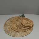 CHI AN HOME 18 Inch Boho Wall Decor  Set of 5 Woven Jute Wall Baskets, Boho Wall Art & Decorative Basket Set, Farmhouse Wall Hanging, Handwoven Wall Plates for Living Room, Bedroom  18", 14", 11", 8", 7"