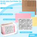 3 x 5 Inch Acrylic Index Card Holder Clear Flash Card Holder Recipe Card Box 150 Pcs Ruled Lined Index Cards 30 Pcs Kraft Dividers A to Z Stickers For Holds 400 A-Z Tabs Note Cards Business Cards
