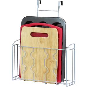 Simple Houseware Over Cabinet Door Organizer, Silver