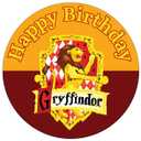 7.5 Inch Edible Cake Toppers Harry Potter Gryffindor Crest White Themed Birthday Party Collection of Edible Cake Decorations