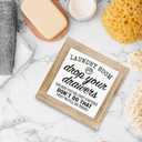Laundry Room Sign for Laundry Room Decor, Funny Home Decor, Washing Rooms Decoration Wooden Box Signs, Farmhouse Shelf Table Decoration, Freestanding Wooden Plaque Sign