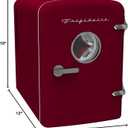 Frigidaire Retro 9-Can Mini Personal Fridge Portable Cooler for Car, Office, Bedroom, Dorm Room, or Cabin, 11.8" D x 7.1" W x 10.1" H, Red