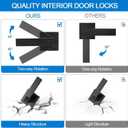 10 Pack Matte Black Door Handles Privacy Door Levers, Heavy Duty Bed and Bath Door Locks Interior Door Knobs, Reversible Keyless Flat Levers with Square Rosette