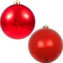 XmasExp Large Christmas Ball Ornaments,2pcs Red Giant Shatterproof Plastic Hanging Mercury Xmas Ball Decorations Christmas Tree Ornaments (Red, 6")