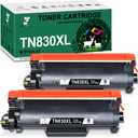 Miss Deer TN830 Toner Cartridges, Replacement for Brother TN830XL TN830 XL/V/R, High Yield for DCP-L2640DW HL-L2460DW L2480DW MFC-L2820DW XL HL-L2405W HL-L2400D 2465DW Printer, 2 Pack