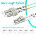 LC to SC Multimode Fiber Patch Cable, 6ft/2m-4 Pack OM3 Fiber Cable, Options 3ft~30ft, 10G, Duplex,