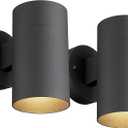 Ken & Ricky Outdoor Wall Sconce, Exterior Wall Light Fixtures, Cylinder Outside Lights for House Porch Garage Patio Doorway Entryway -2 Pack, 2 Pack | No Sensor