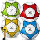 Jenaai 2 Pcs Soccer Ball Bulk with Pump & Bag Deflated Soccer Ball Outside Sport Training for Adult and Teens Football for Game Match Birthday Gift Party