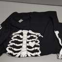 Men's Glow in The Dark Skeleton Ribcage Long Sleeve Shirt Halloween Costume Glowing tee (Mens XX-Large)