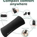Inflatable Neck and Lumbar Support Pillow with Adjustable Straps for Travel and Office Use, Black