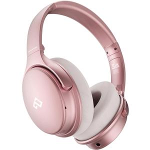 INFURTURE Pink Headphones Over Ear Headphones Active Noise Cancelling Bluetooth Headphones, Deep Bass Headset, Low Latency, 90H Playtime, Foldable Headphone for Sport Running Cool Gadgets Gift-H1 (Rose gold)