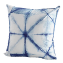 Blue & White Damask Cotton Velvet Prismatic Pillow Cover – 18x18 Decorative Throw Pillow Case 