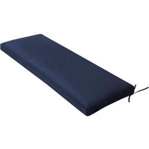 QILLOWAY Indoor/Outdoor Bench Cushion, Thick Upholstery Foam Couch Swing Pads with Ties,48-Inches,Navy Blue.