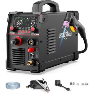 75Amps Plasma Cutter, Non-Touch Pilot Arc Plasma Cutter Machine,110/220V Dual Voltage IGBT Inverter, Air Sensor Technology, Large Digital Display Plasma Cutters CUT75P